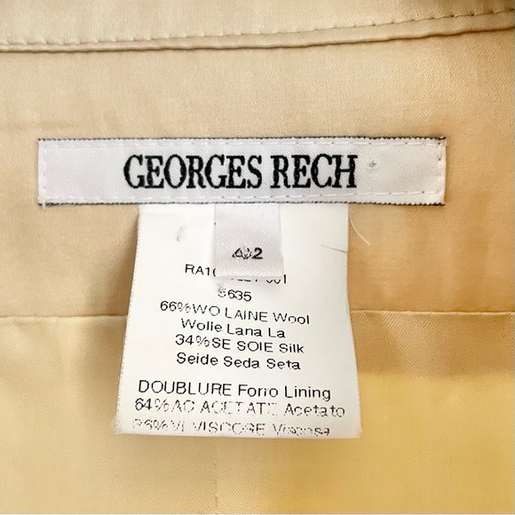 Georges Rech Paris Beige Silk & Wool Collared Zip-Up Jacket - Picture 5 of 5